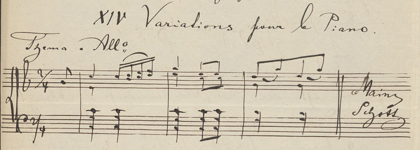 XIV Variations pour le Piano.